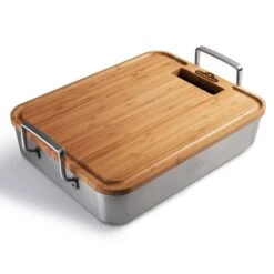 Napoleon 56033 Premium Stainless Steel Roasting Pan With Bamboo Cutting Board
