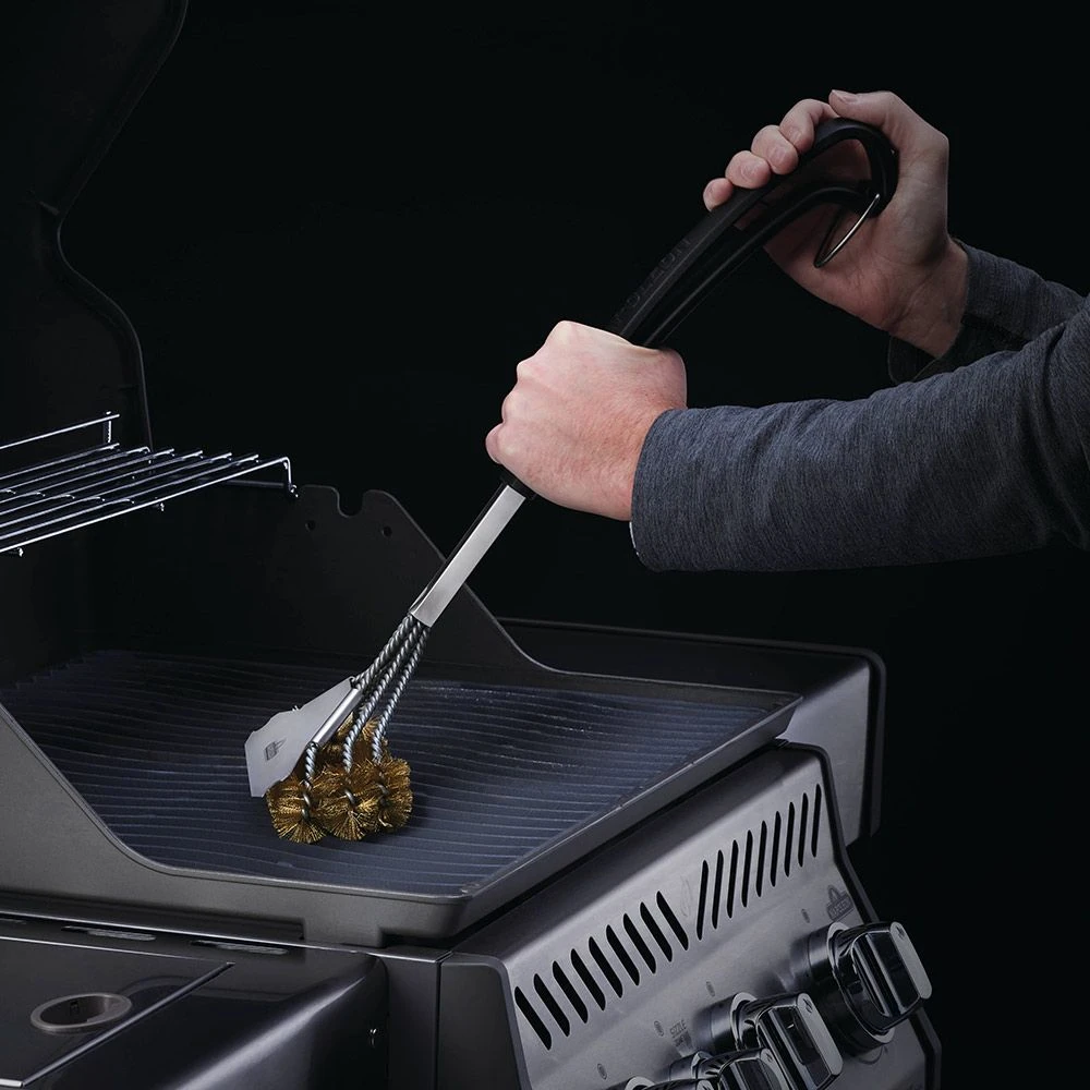 Napoleon 62058 Triple Row Grill Brush With Brass Bristles 4 Napoleon 62058 Triple Row Grill Brush With Brass Bristles - Image 4