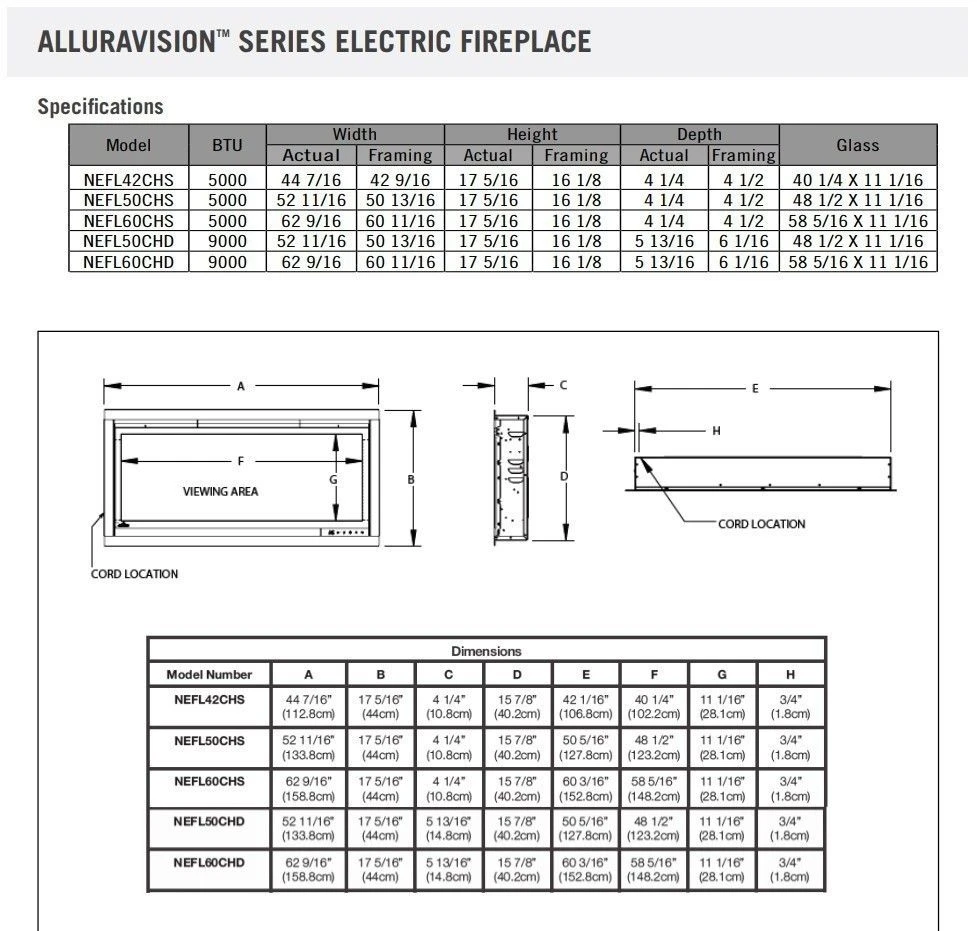 Napoleon NEFLxxCHD-1 Alluravision Deep Depth Linear Electric Fireplace 6 Napoleon NEFLxxCHD-1 Alluravision Deep Depth Linear Electric Fireplace - Image 6