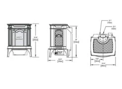 Napoleon GDS20E Arlington Electronic Ignition Direct Vent Cast Iron Stove -GrillMaster Pro arlington dimensions