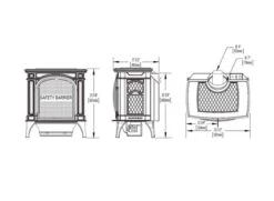 Napoleon GDS25-1 Bayfield Direct Vent Cast Iron Gas Stove -GrillMaster Pro bayfield dimensions