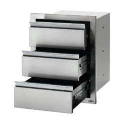 Napoleon BI-1824-3DR Triple Drawer Housing, 18x24-Inches -GrillMaster Pro bi 1824 3dr ang open full size