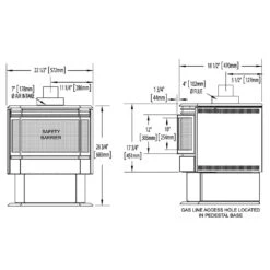Napoleon GDS28-1NSB Haliburton Millivolt Ignition Direct Vent Gas Stove -GrillMaster Pro gds28 1nsb specs a 01 22