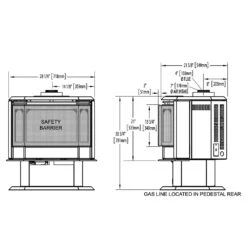 Napoleon GDS50-1NSB Havelock Millivolt Ignition Direct Vent Gas Stove -GrillMaster Pro gds50 1nsb specs a 01 22