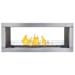 Napoleon GSS48STE Galaxy Linear See-Through Outdoor Electronic Ignition Gas Fireplace With LED Lighting And Remote