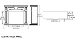 Napoleon NEFP33-0214W Taylor Electric Fireplace Mantel Package With 33-inch Ascent Firebox -GrillMaster Pro harlow taylor size