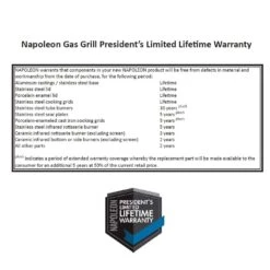 Napoleon BIP500RBSS-3 Prestige 500 Built-In Gas Grill With Rotisserie -GrillMaster Pro napoleon warranty 1