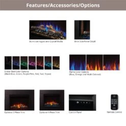 Napoleon NEFB30H-NEFTK3040 Cineview 30-Inch Electric Fireplace Insert With Logs, Crystal Media, Remote & 5-Inch Surround -GrillMaster Pro nefb26h neftk2636 options b 12 20 1