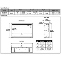 Napoleon NEFB26H Cineview 26-Inch Built-In Electric Fireplace With Logs, Crystal Media And Remote -GrillMaster Pro nefb26h spec a 02 22