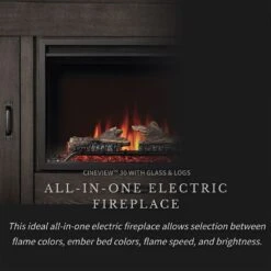 Napoleon NEFP30-3020RK Franklin Electric Fireplace TV Stand With 30-Inch Cineview Firebox -GrillMaster Pro nefp30 3020rk feat a 02 22