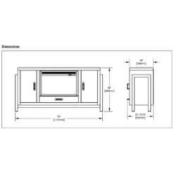 Napoleon NEFP30-3020RK Franklin Electric Fireplace TV Stand With 30-Inch Cineview Firebox -GrillMaster Pro nefp30 3020rk spec a 02 22