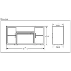 Napoleon NEFP30-3620RLB Hayworth Electric Fireplace TV Stand With 30-Inch Cineview Firebox -GrillMaster Pro nefp30 3620rlb spec a 02 22