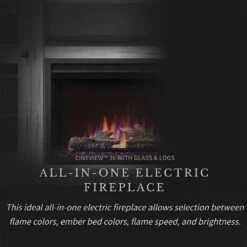 Napoleon NEFP30-3820AW Charlotte Electric Fireplace TV Stand With 30-Inch Cineview Firebox -GrillMaster Pro nefp30 3820aw feat a 02 22