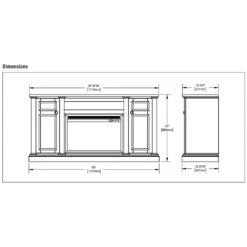 Napoleon NEFP30-3820AW Charlotte Electric Fireplace TV Stand With 30-Inch Cineview Firebox -GrillMaster Pro nefp30 3820aw spec a 02 22