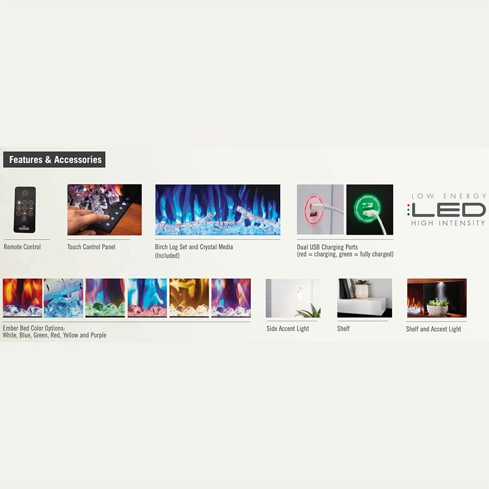 Napoleon NEFP32-5019W-IOT Stylus Cara Elite Wall Mount Electric Fireplace With Remote And Wood Surround 15 Napoleon NEFP32-5019W-IOT Stylus Cara Elite Wall Mount Electric Fireplace With Remote And Wood Surround - Image 15