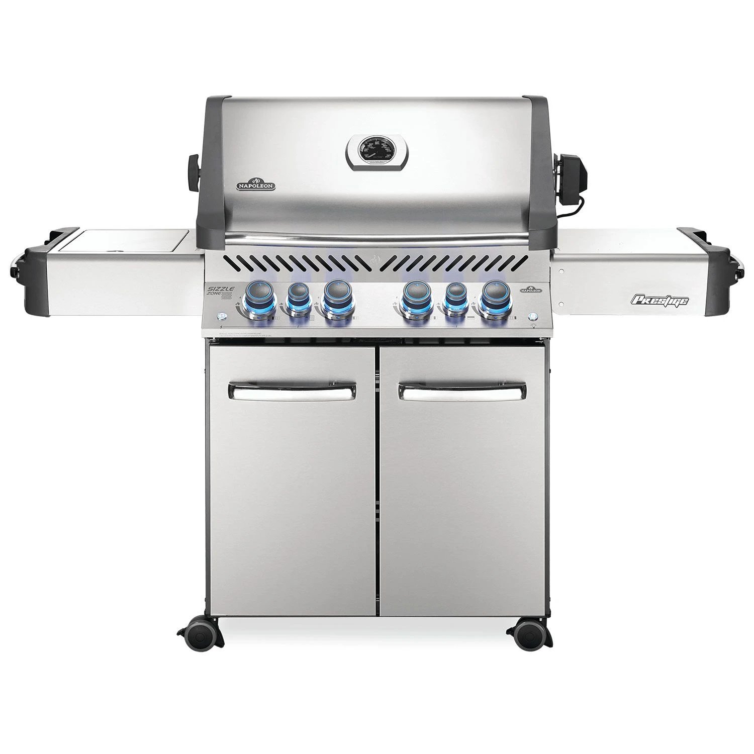 Napoleon P500RSIB-3 Prestige 500 Gas Grill On Cart With Rotisserie And Side Burner, 28-Inches