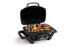 Napoleon PRO285-BK TravelQ Portable Tabletop Gas Grill -GrillMaster Pro pro285 open angle food napoleon grills