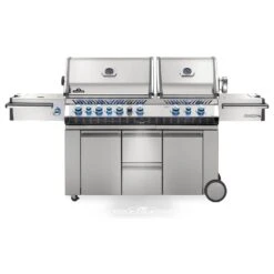 Napoleon PRO825RSBISS-3 Prestige PRO 825 Series Gas Grill On Cart With Rotisserie And Side Burner, 45-Inches
