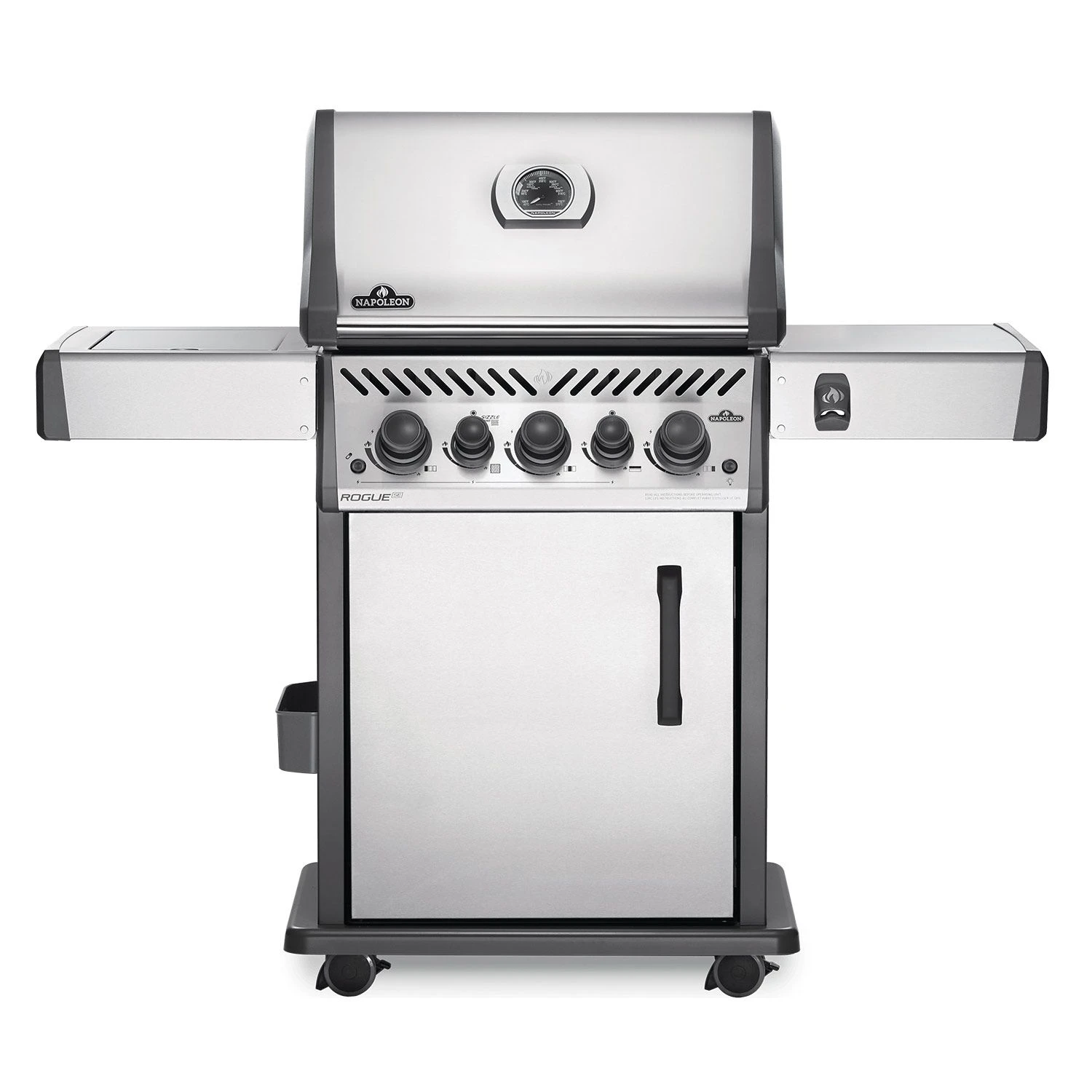 Napoleon RSE425RSIBSS Rogue SE 425 Gas Grill On Cart With Infrared Side And Rear Burners, 23.75-Inches