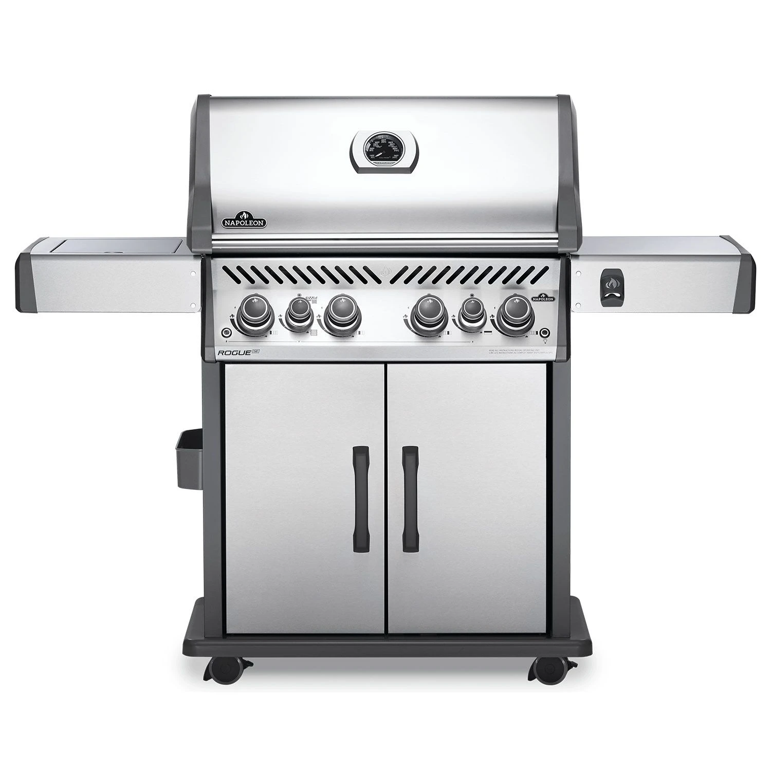 Napoleon RSE525RSIBSS Rogue SE 525 Gas Grill On Cart With Infrared Side And Rear Burners, 28.75-Inches