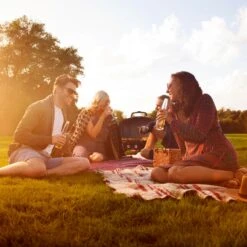 Napoleon TQ285-BL-1 TravelQ Portable Tabletop Gas Grill, Propane -GrillMaster Pro tq285 lifestyle warm sunny day 1