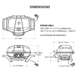 Napoleon PRO285-BK TravelQ Portable Tabletop Gas Grill -GrillMaster Pro travelq pro 285 dimensions 10 19